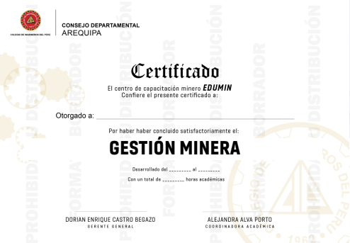 Certificado del Colegio de Ingenieros del Perú